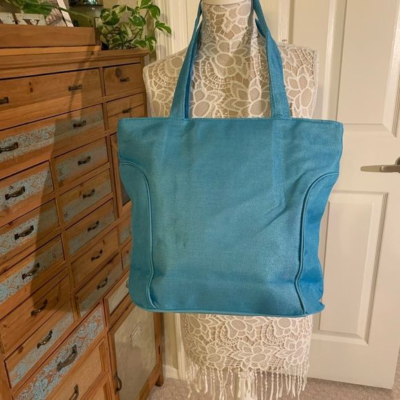 LOVE Tote Bag - Large - Aqua Blue - Picture 2 of 8